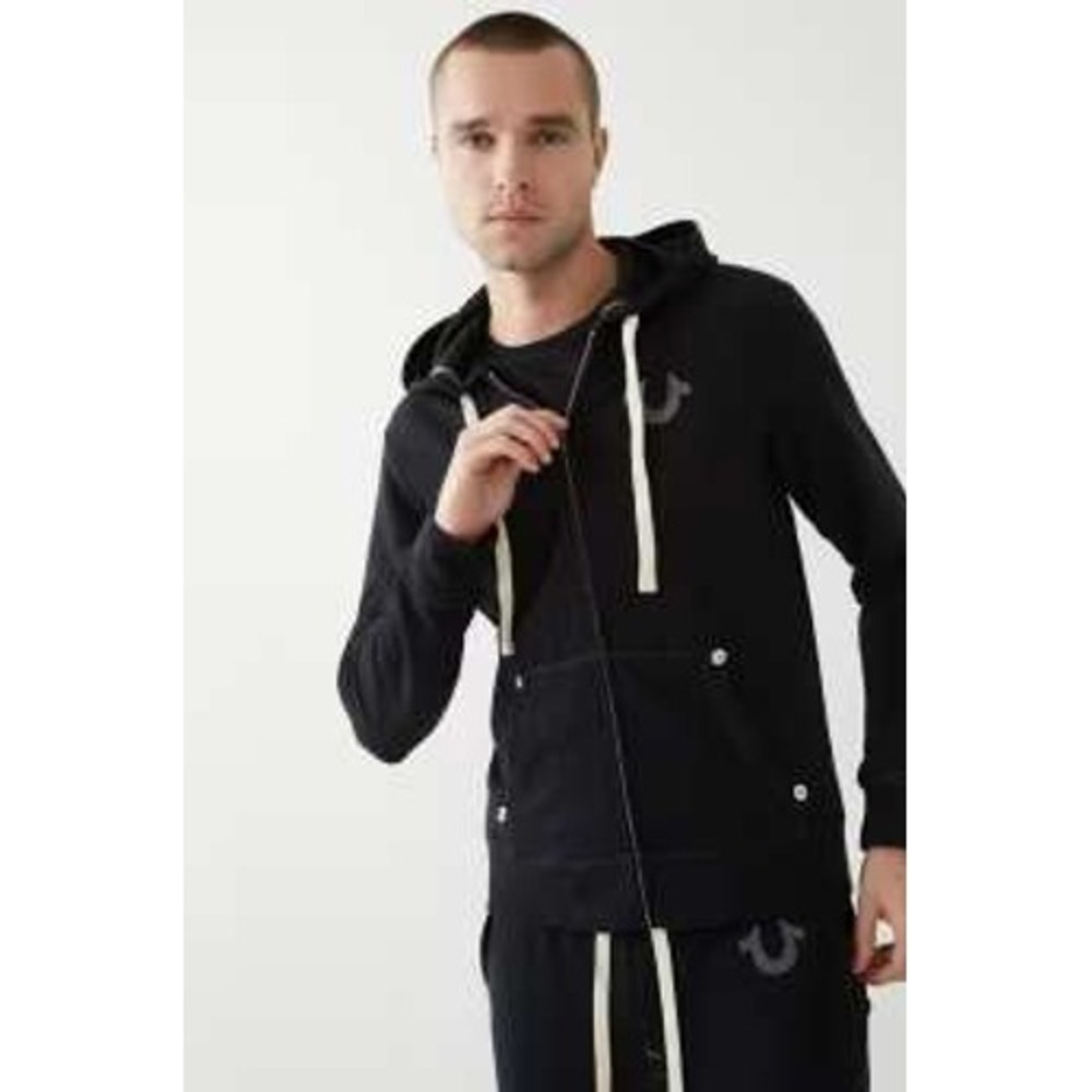 True Religion Mens Buddha Zip Hoodie In Travertine Size XL New With Tags